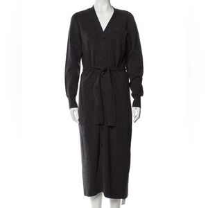 Sandro Long Cardigan, Wool Cashmere Blend, Grey, Medium